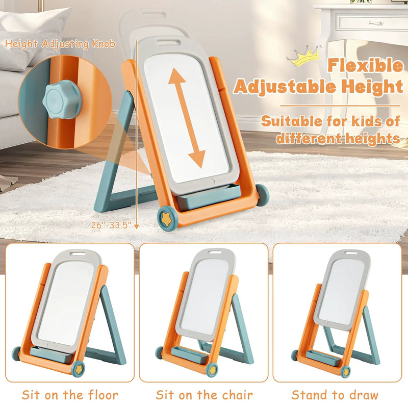 Kids Height Adjustable Art Easel Set with Chair by DirectDeals