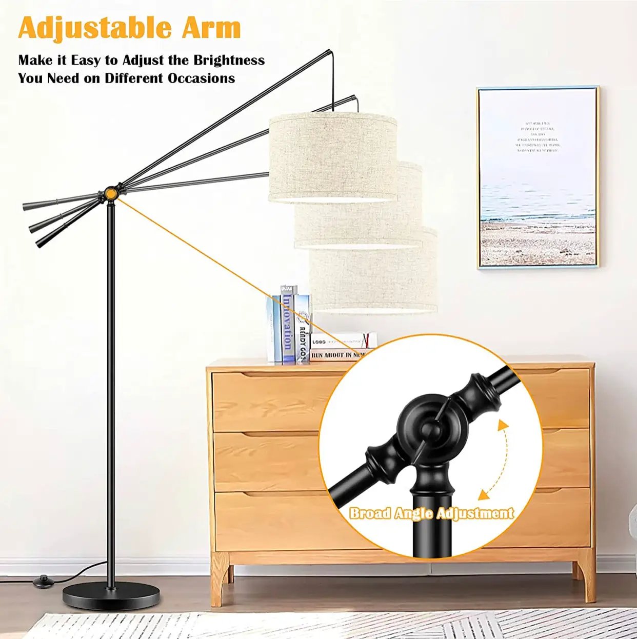 TubUSA- Arc Floor Lamp Hang - Large - with LED Bulb by Outdoor Solar Outlet