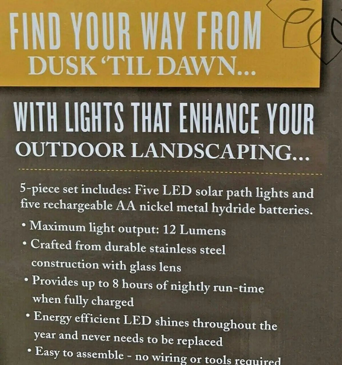 Member's Mark Solar LED Pathway Lights, Oil-Rubbed Glass And Metal(8 Pack) by Outdoor Solar Outlet