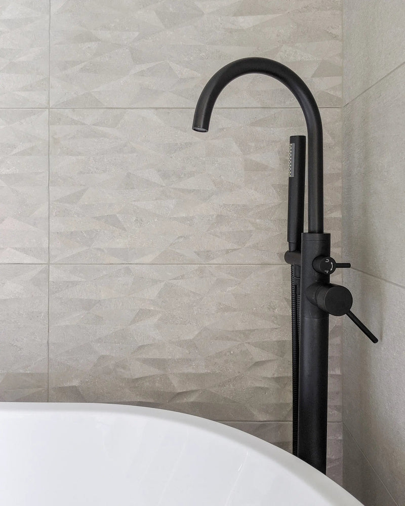 Zeek Floor Tub Faucet Matte Black F-TB51 by ZEEK