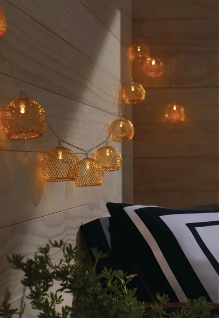 SmartYard Indoor 12 ft. Battery Operated Metal Integrated LED String Lights (10-Light) by Outdoor Solar Outlet
