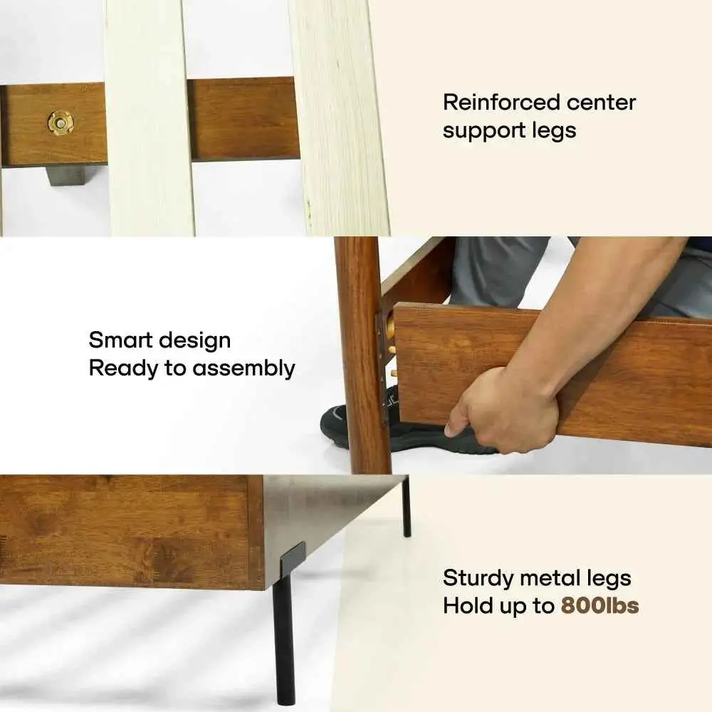 Frida Solid Wood Bed Frame by Megsu