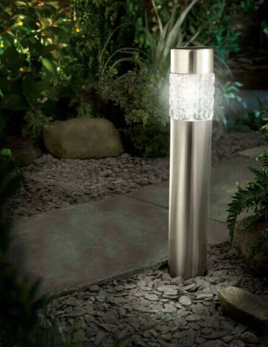 High End Modern Stainless Steel Solar Powered LED Bollard Pathway Light -15 Pack by Outdoor Solar Outlet
