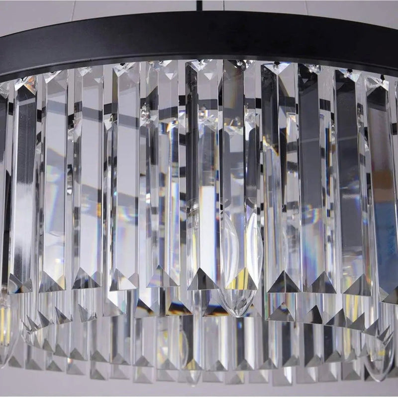 Wellmet Modern Crystal Chandelier for Dining Room, 6 Lights Black Farmhouse Crystal Pendant Light, Vintage Ceiling Lighting Fixture for Kitchen Island, Living Room, Bedroom, Hallway, Foyer, W-21.65”… by Selzalot