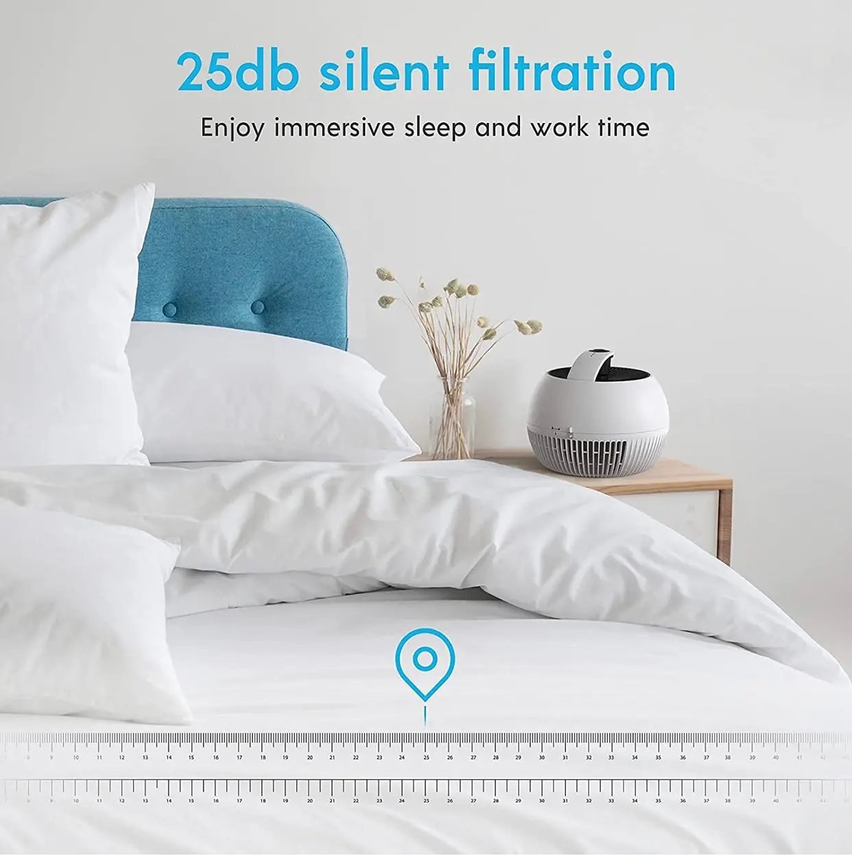 Air Purifier for Allergies, Air Choice True HEPA Filter Air Purifier, Remove 99.97% of Dust Smoke,Portable and 25dB Quiet Air Purifier by Outdoor Solar Outlet