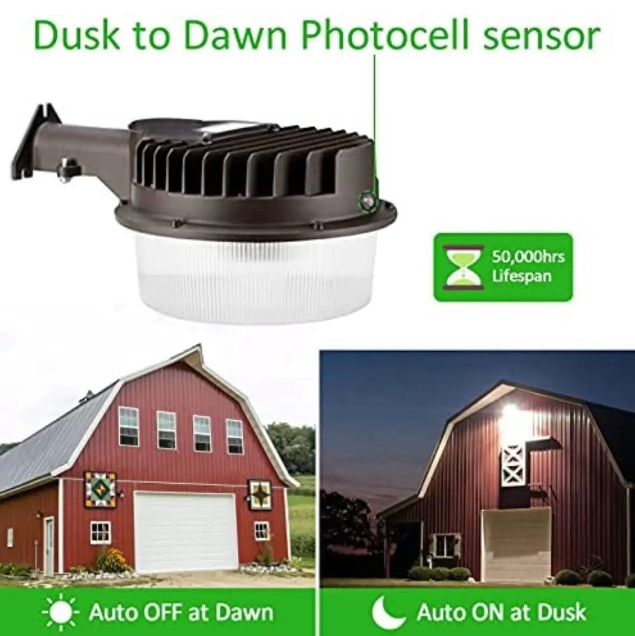 SmartYard LED Barn Light , 5000K Daylight 2000LM Dusk to Dawn LED Outdoor Yard Light with Photocell by Outdoor Solar Outlet
