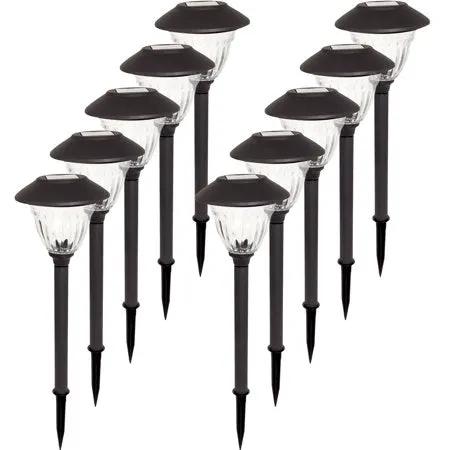 Energizer 10 Pack Solar Pathway LED Lights Outdoor-Stainless Steel ( Gunmetal ) by Outdoor Solar Outlet