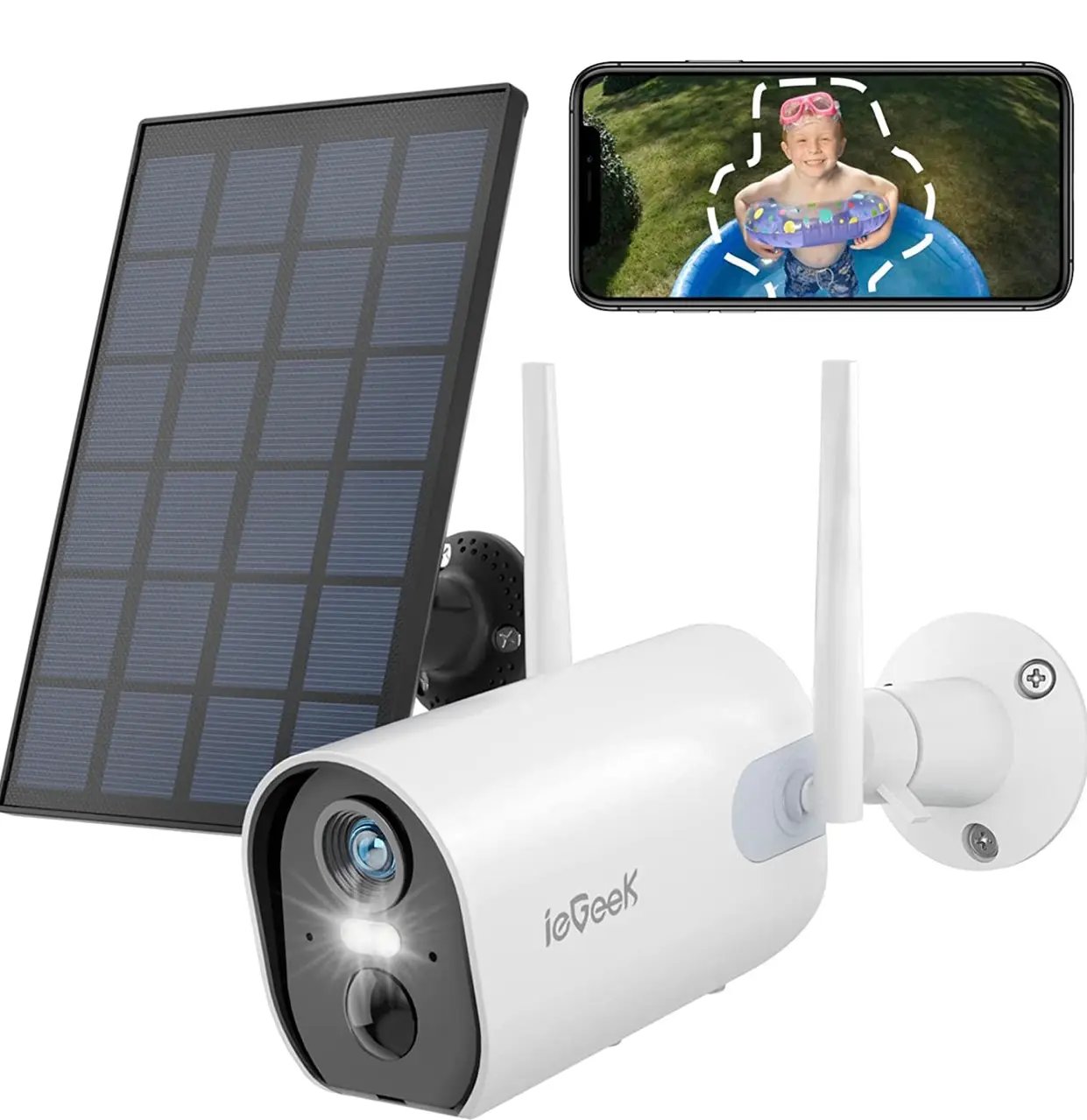 Security Cameras Wireless Outdoor, 2K Solar Powered Outdoor Security Cameras with Spotlight & Siren by Outdoor Solar Outlet