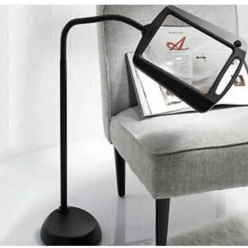 LightView Pro 8X10 - Full Page Magnifying Floor Lamp - Hands Free Magnifier with Bright LED Light for Reading - Flexible Gooseneck Holds Position by Outdoor Solar Outlet
