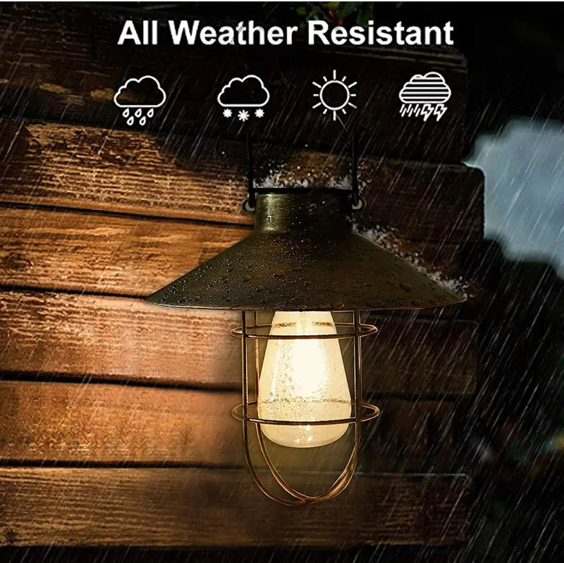 Hanging Solar Lantern with Shepherd Hook 31 Inch by Outdoor Solar Outlet