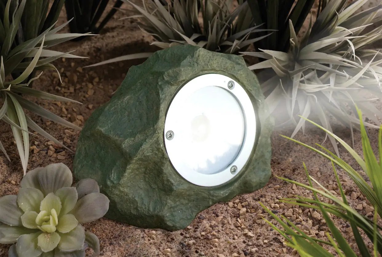 4Pack Smith&Hawken Outdoor Solar Powered Rock Spotlight Walkway LED Garden Path by Outdoor Solar Outlet