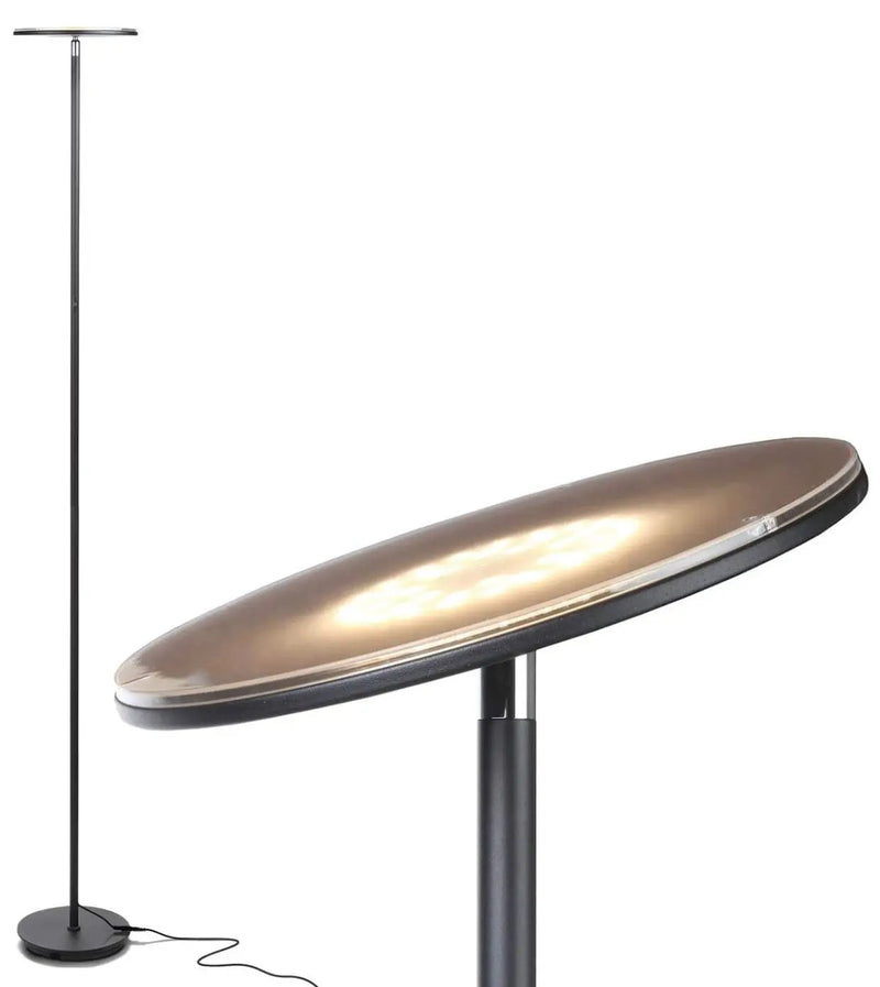 Sky Moon LED Torchiere Super Bright Floor Lamp - High Lumen Light for Living Rooms & Offices - Dimmable by Outdoor Solar Outlet
