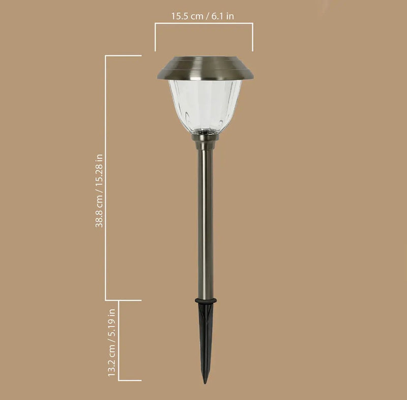 Member's Mark 8 Piece LED Solar Path Lights 14 Lumen - Stainless Steel ( Silver ) by Outdoor Solar Outlet