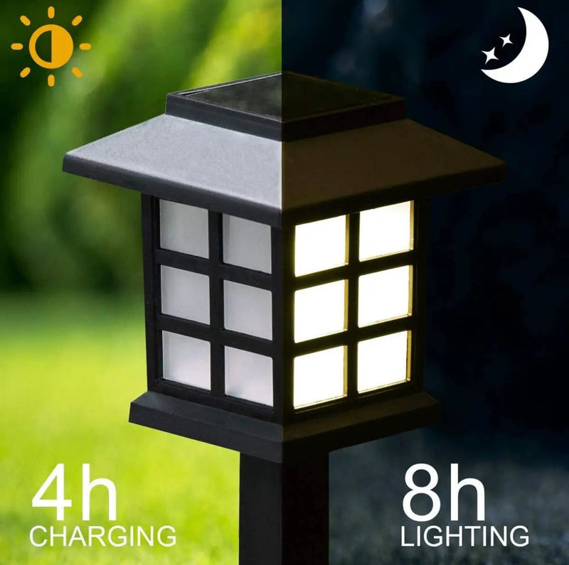 12 Pack Solar Pathway Lights Outdoor, Waterproof Outdoor Solar Lights-Asian Style by Outdoor Solar Outlet