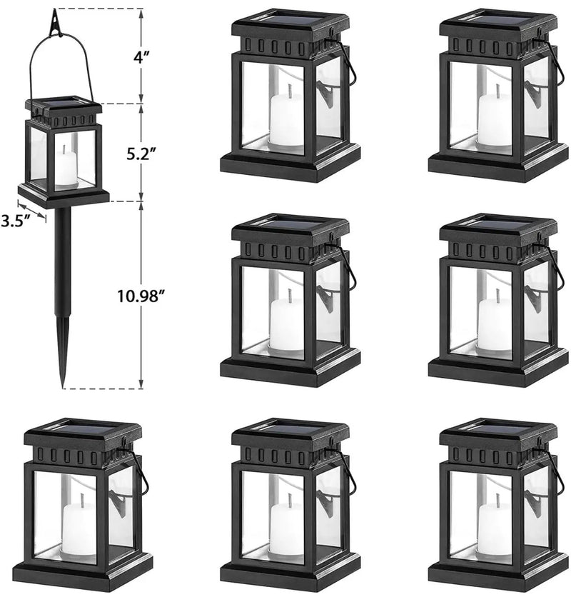 SmartYard 8 Pack Solar Pathway 10 lumen Hanging Candle Lantern Light- Warm White by Outdoor Solar Outlet