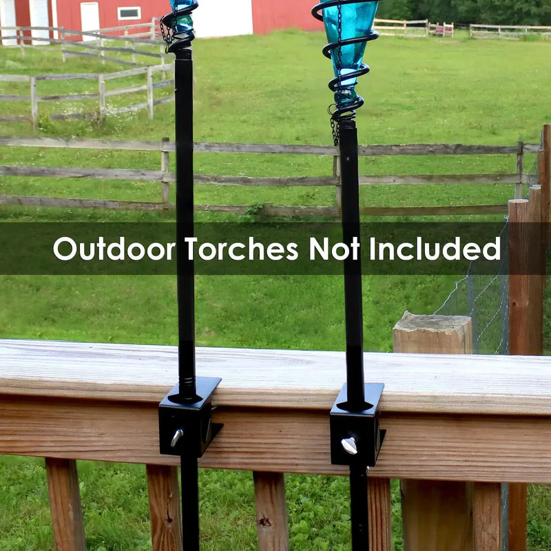 Threshold Deck Torch Clamp,For Pathway Lights -2 Pack [Aluminum] by Outdoor Solar Outlet