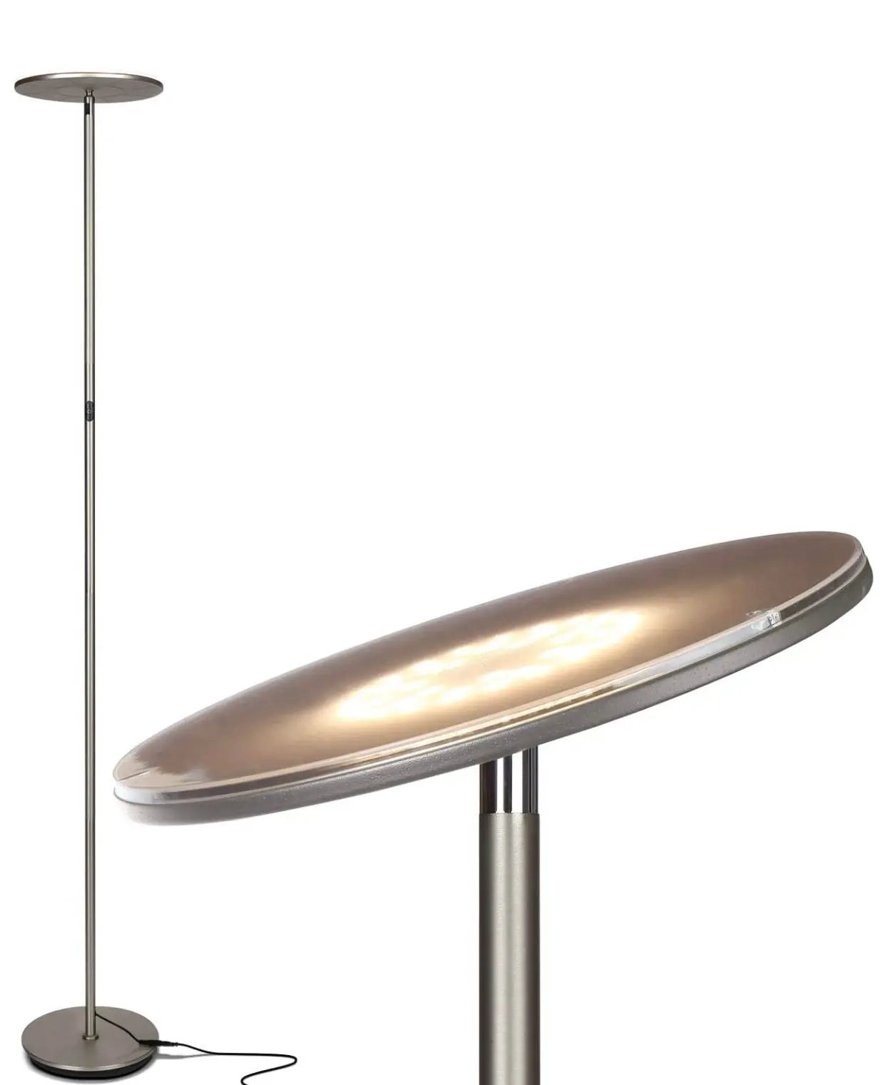 Sky Moon LED Torchiere Super Bright Floor Lamp - High Lumen Light for Living Rooms & Offices - Dimmable by Outdoor Solar Outlet
