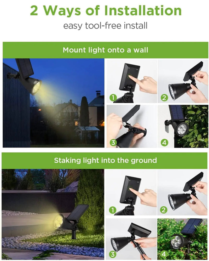 SmartYard Solar SpotLights Outdoor, Waterproof Solar Powered Landscape 2-in-1 Wall Light Auto On/Off , Pack of 4 by Outdoor Solar Outlet