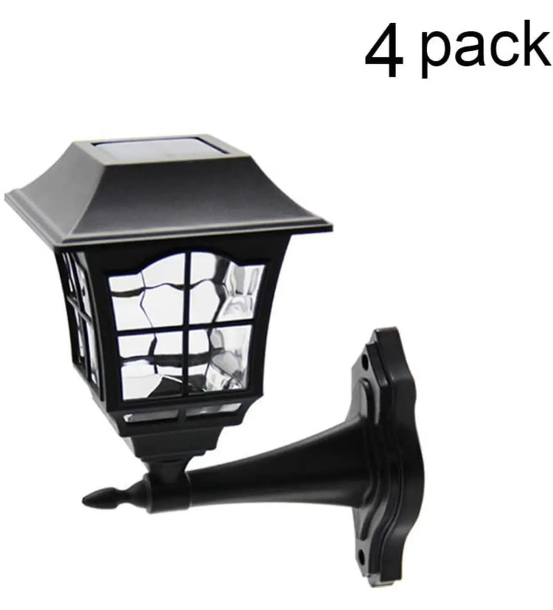 SmartYard 4 Pack Solar Wall Lantern Outdoor Wall Sconce 15 Lumens Solar Outdoor Christmas Led Light Fixture with Wall Mount Kit by Outdoor Solar Outlet