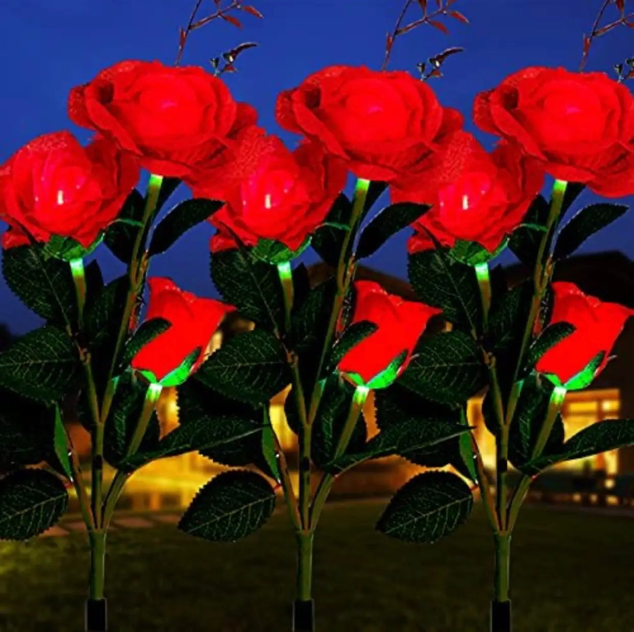 Solar LED Rose Flower Light (2 Pack) by Outdoor Solar Outlet