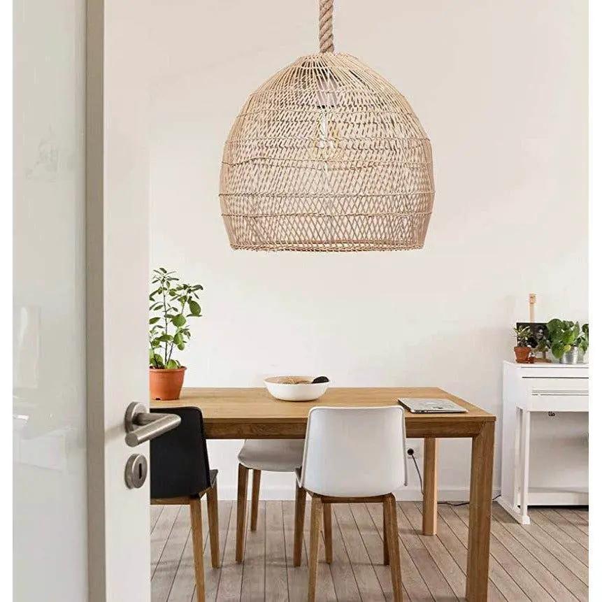 WalmHomie Hand Woven Pendant Light Rattan Lamp Shade,Rope Lamp by Selzalot