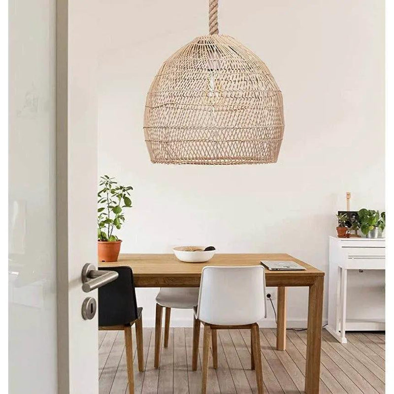 WalmHomie Hand Woven Pendant Light Rattan Lamp Shade,Rope Lamp by Selzalot