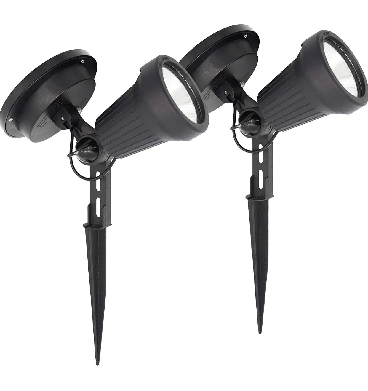 Davinci Solar Spotlights - Premium Aluminum Outdoor Spot Light for Landscape Wall, or Garden Lighting - Bright Warm White LED, Solar Powered, Wireless (2 pack) by Outdoor Solar Outlet
