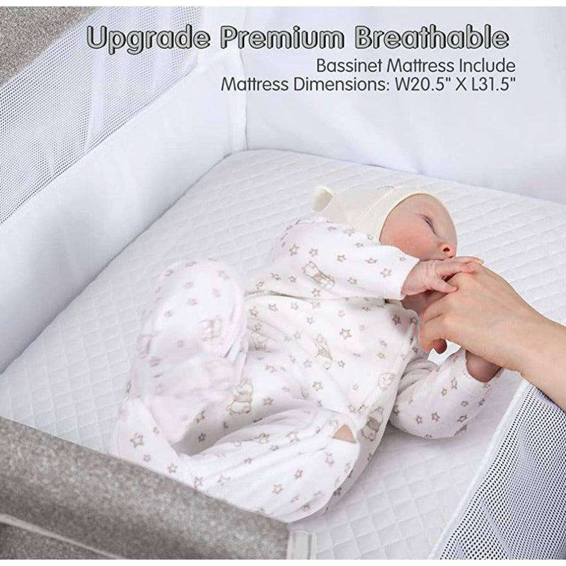 SYCYH Baby Bassinet, Bedside Sleeper for Baby with Comfy Mattress, Adjustable Bedside Crib with 9 Height Positions, Easy to Assemble Bassinets for Baby by Selzalot