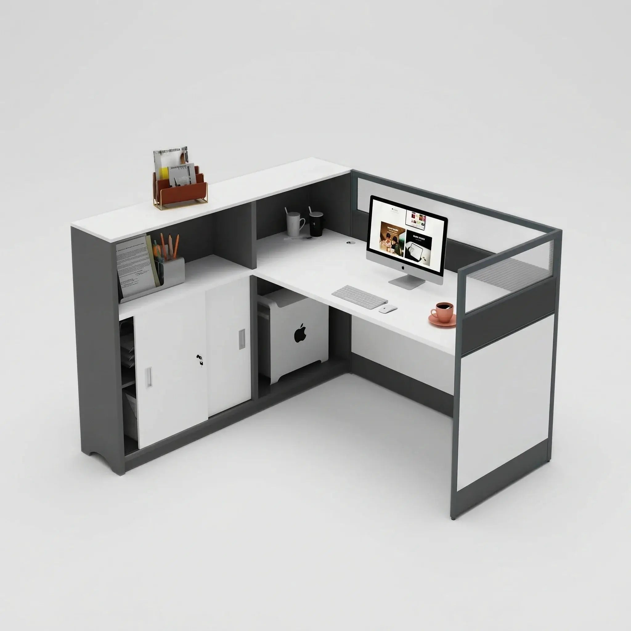 Norven · L-Shaped Cubicle Office Workstation by Arc Grove