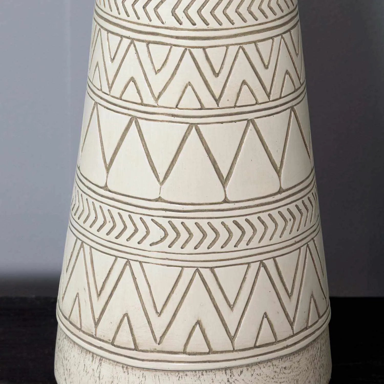 Tan and Cream Resin Lamp with White Linen Table Lamp - Clearance by Boutique Rugs
