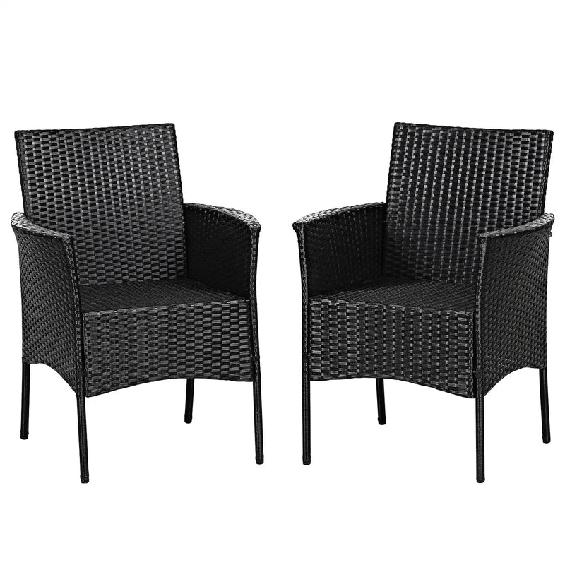 2 Pieces Patio Wicker Chairs with Cozy Seat Cushions by DirectDeals