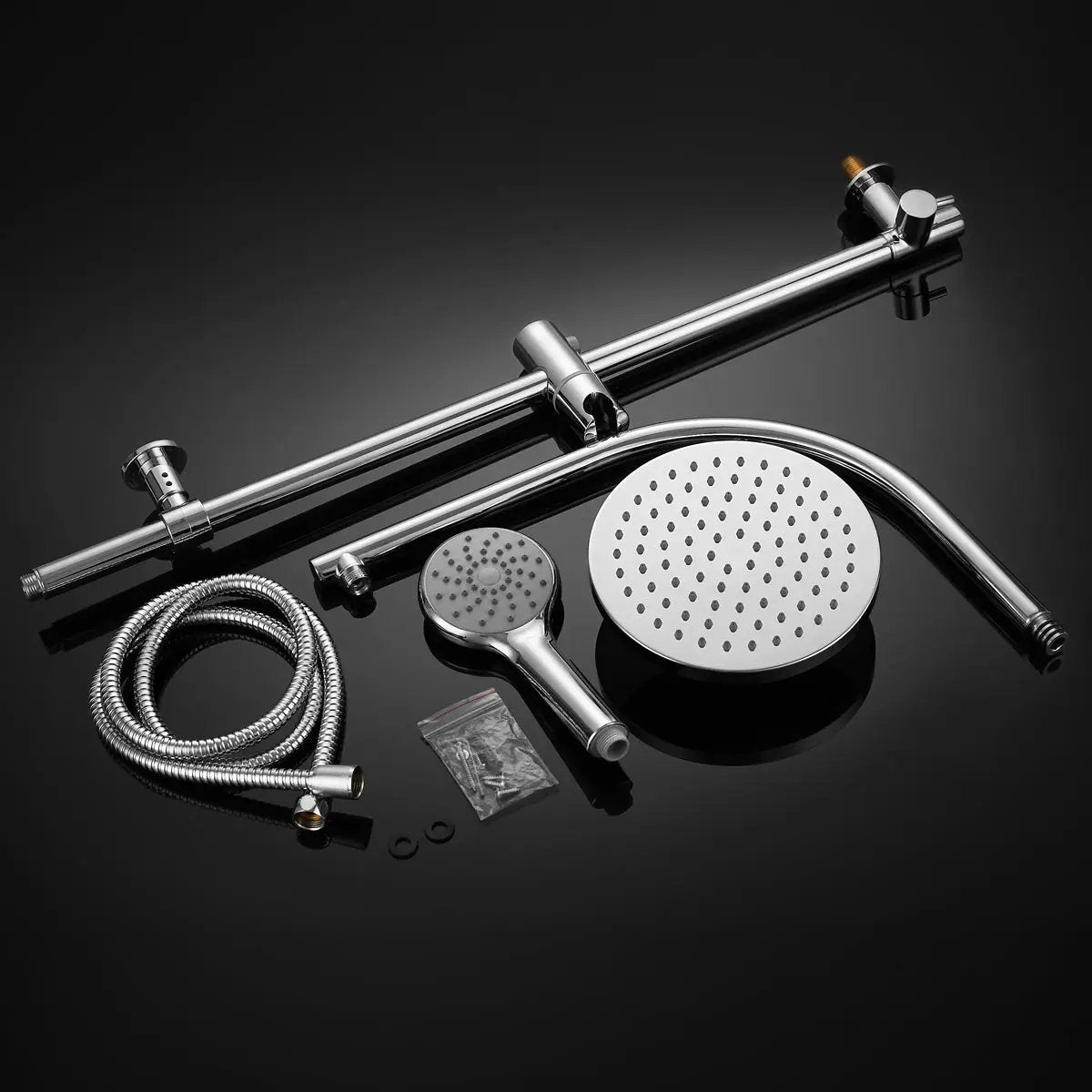 Chrome Brass Rainfall Shower Panel Wall Mounted Combo Set System by DirectDeals