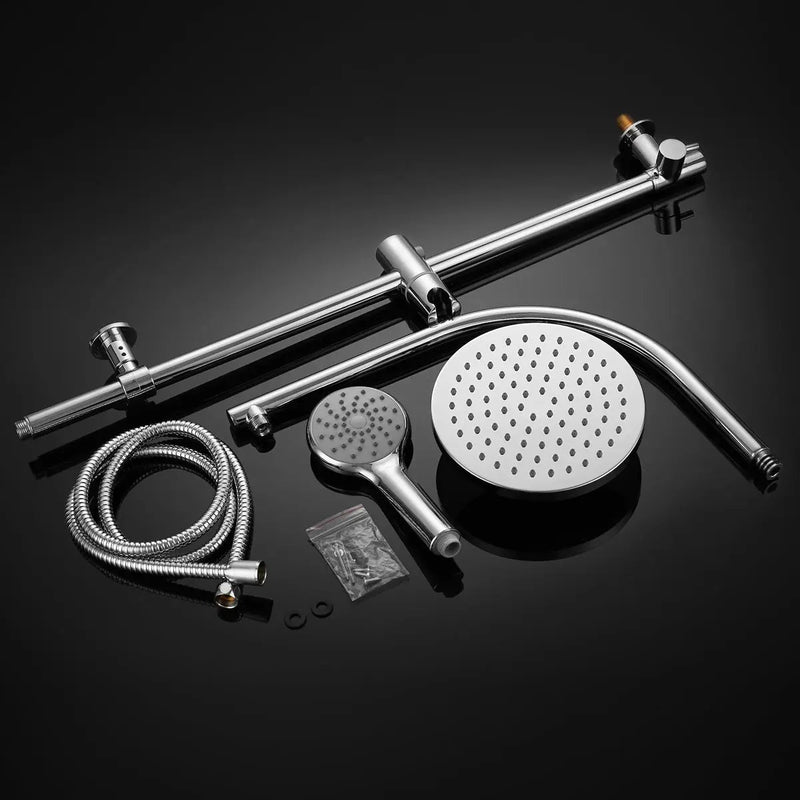 Chrome Brass Rainfall Shower Panel Wall Mounted Combo Set System by DirectDeals