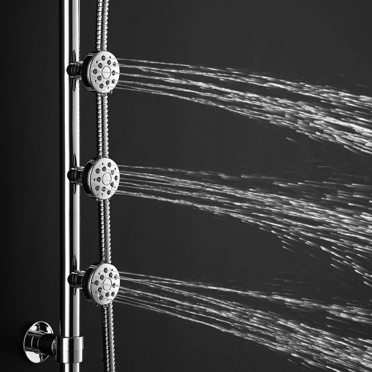 44 Inch Chrome Brass Rainfall Shower Panel Wall Mount with Hand Show by DirectDeals