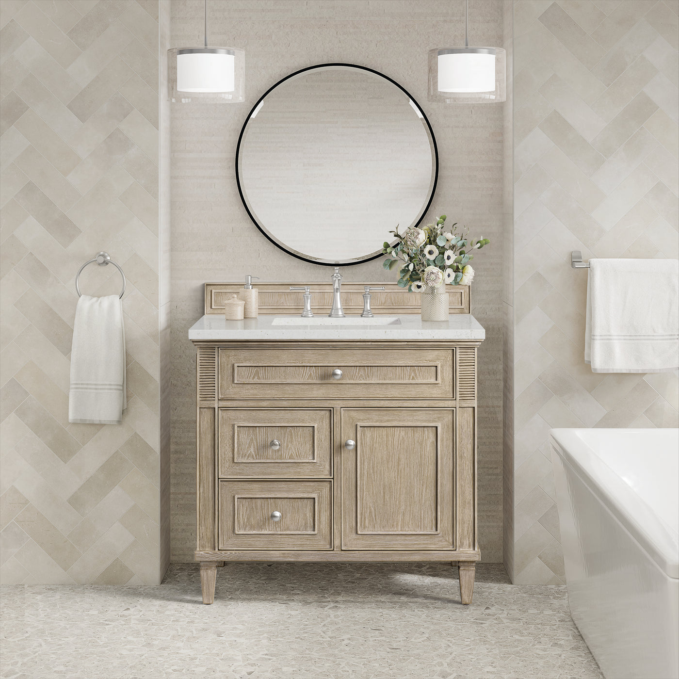 James Martin Lorelai 36" Single Bathroom Vanity, Whitewashed Oak, view 25