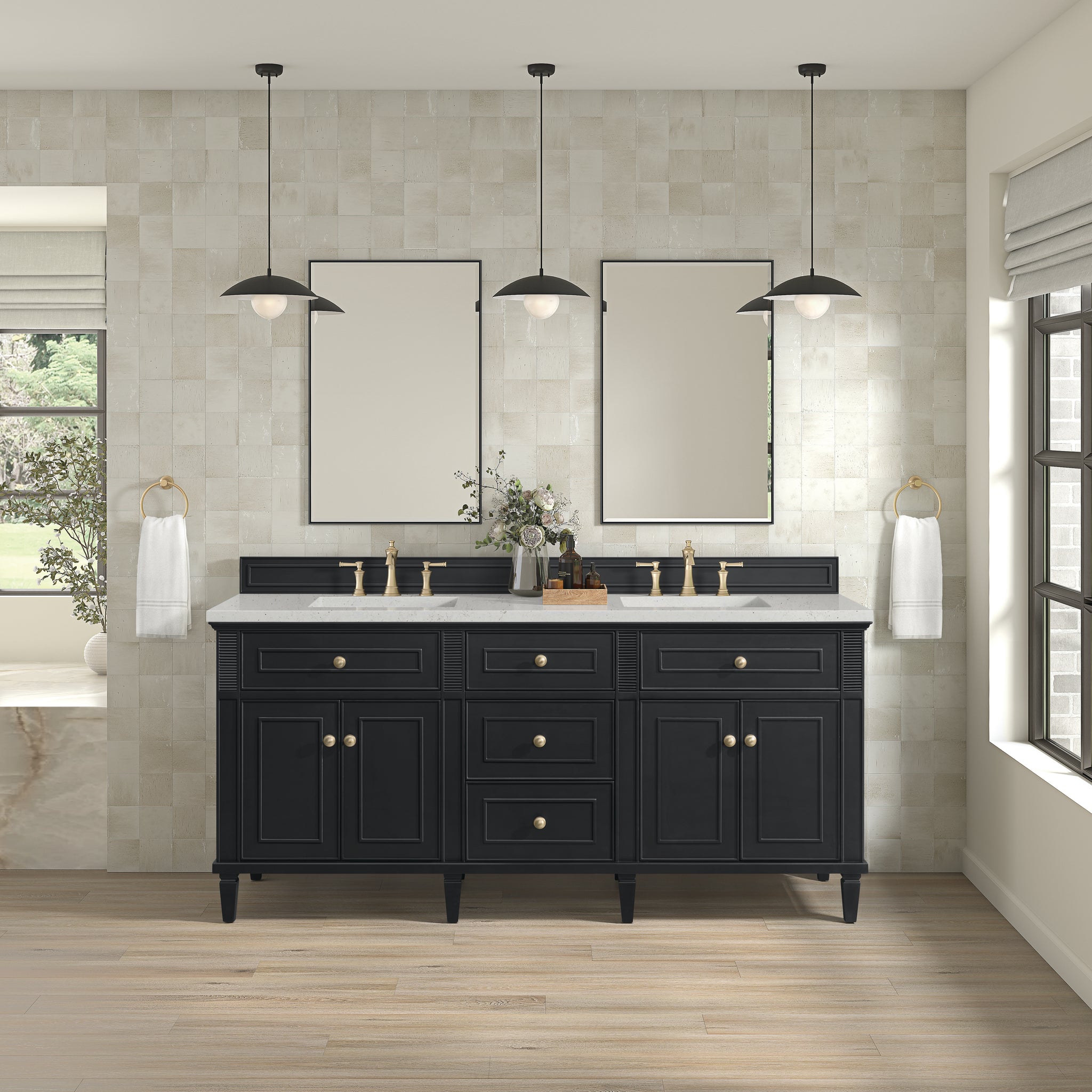 James Martin Lorelai 72" Double Bathroom Vanity, Black Onyx, view 23