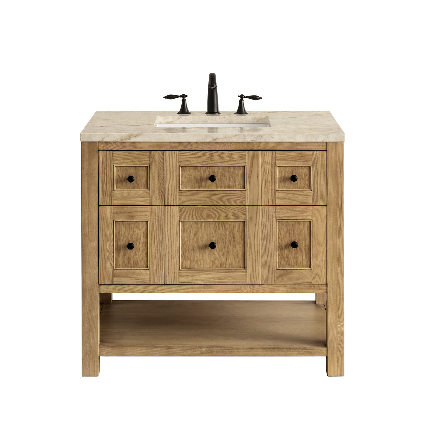 James Martin Breckenridge 36" Single Bathroom Vanity, Light Natural Oak with Tajnar countertop