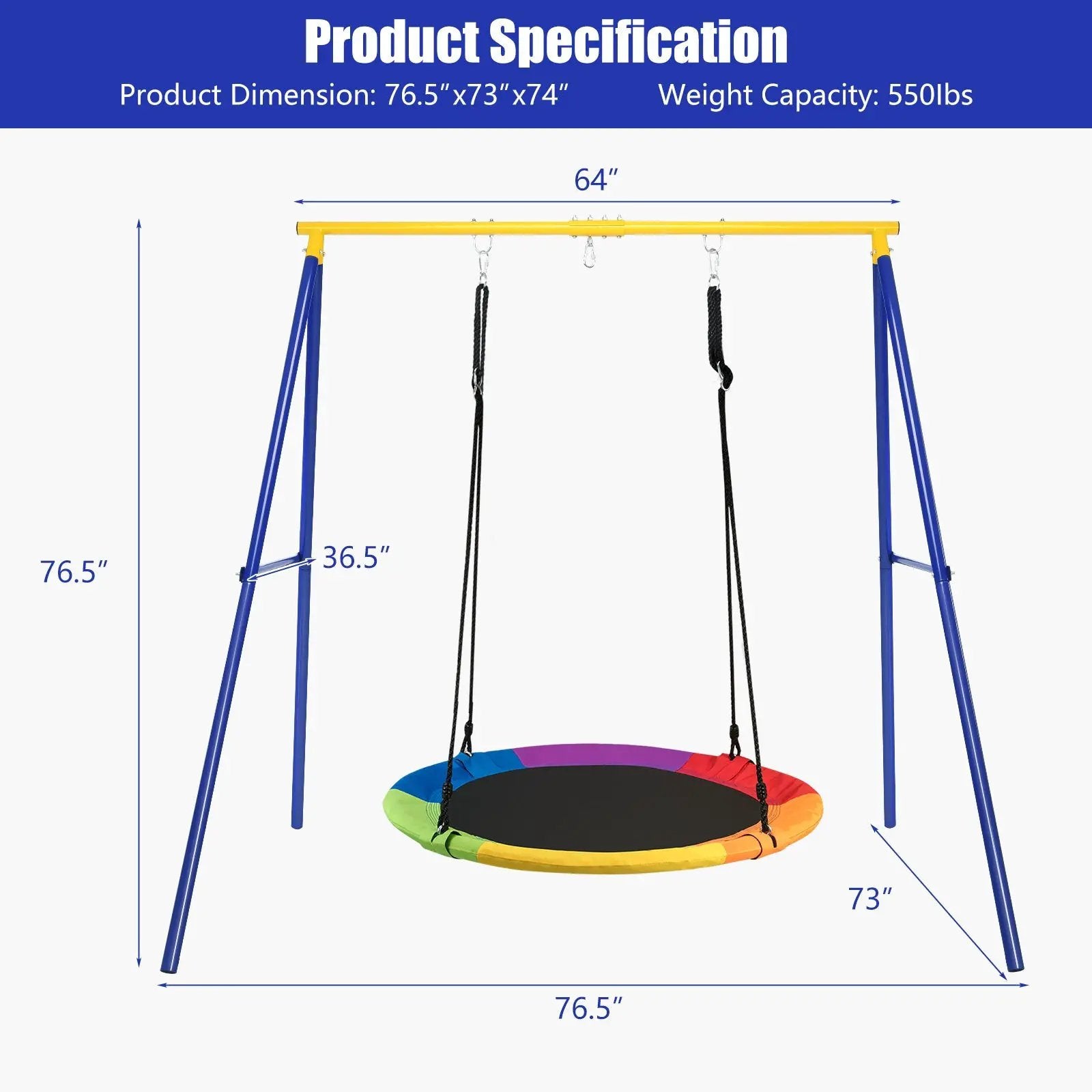 Extra Large Heavy Duty A-Frame Steel Swing Stand by DirectDeals
