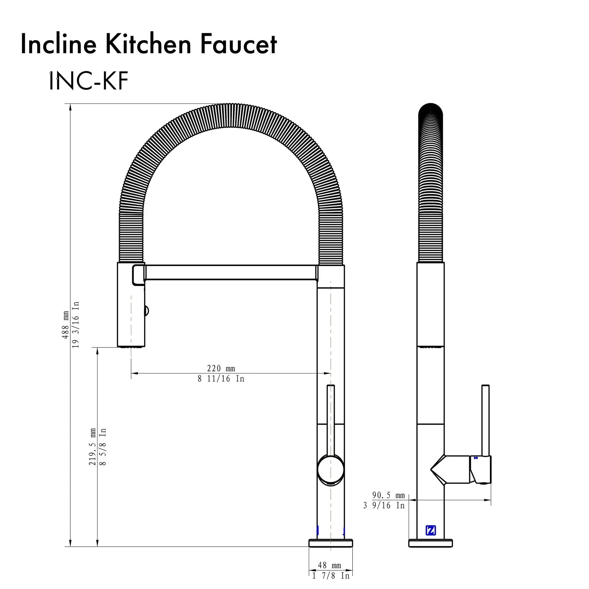 ZLINE Incline Kitchen Faucet INC-KF-MB by Farmhouse Kitchen and Bath