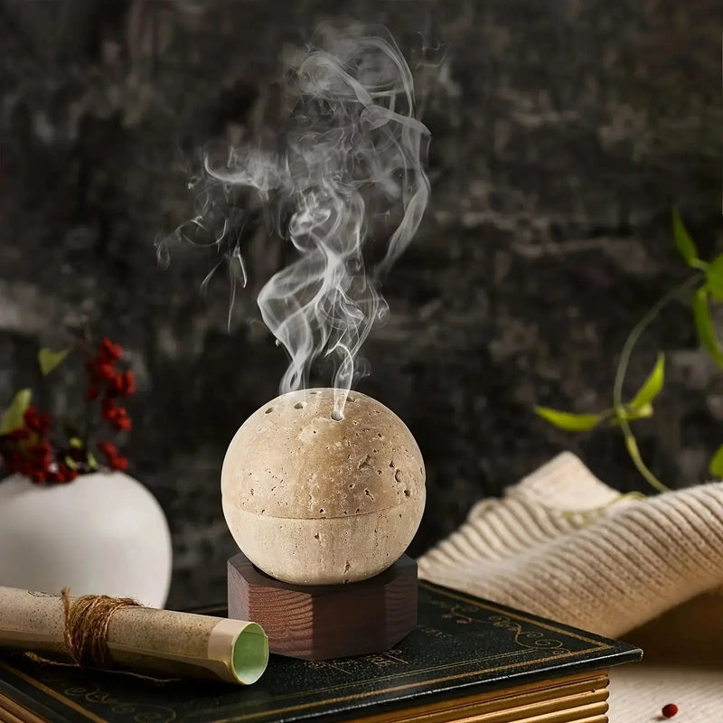 Incense Burner - Handmade Natural Round by House Of Avana