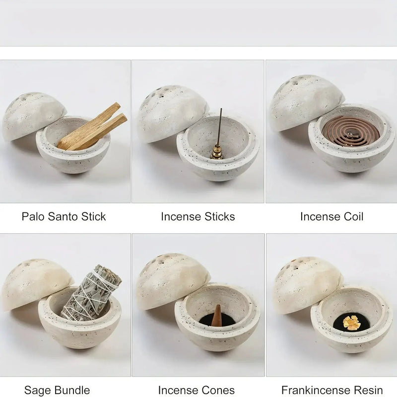 Incense Burner - Handmade Natural Round by House Of Avana