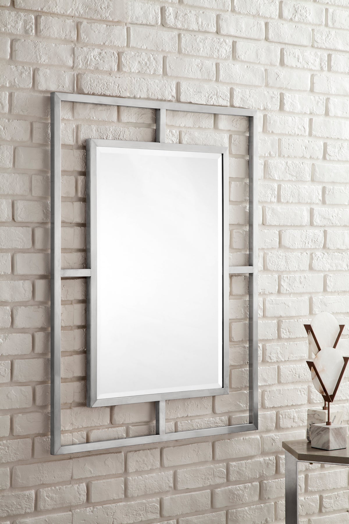 James Martin Boston 30" Mirror, Brushed Nickel, view 3