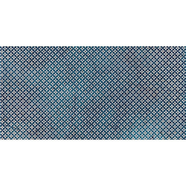 Indigo Ottoman Textile 2 Marble Tiles 2 3/4x5 1/2