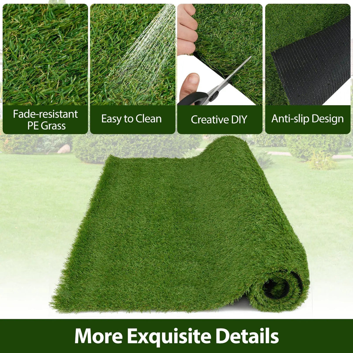 Indoor Outdoor Synthetic Turf Mat with Drainage Holes, photo 8 of 11