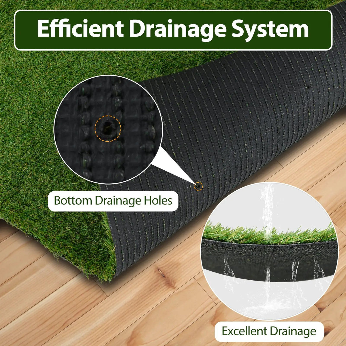 Indoor Outdoor Synthetic Turf Mat with Drainage Holes, photo 6 of 11