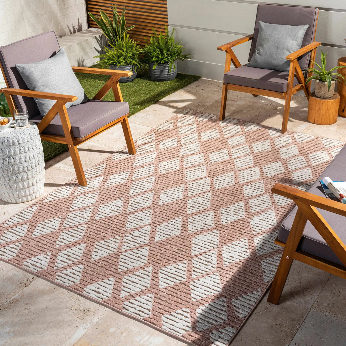 Indulang Outdoor Area Rug - Clearance, installed in a room