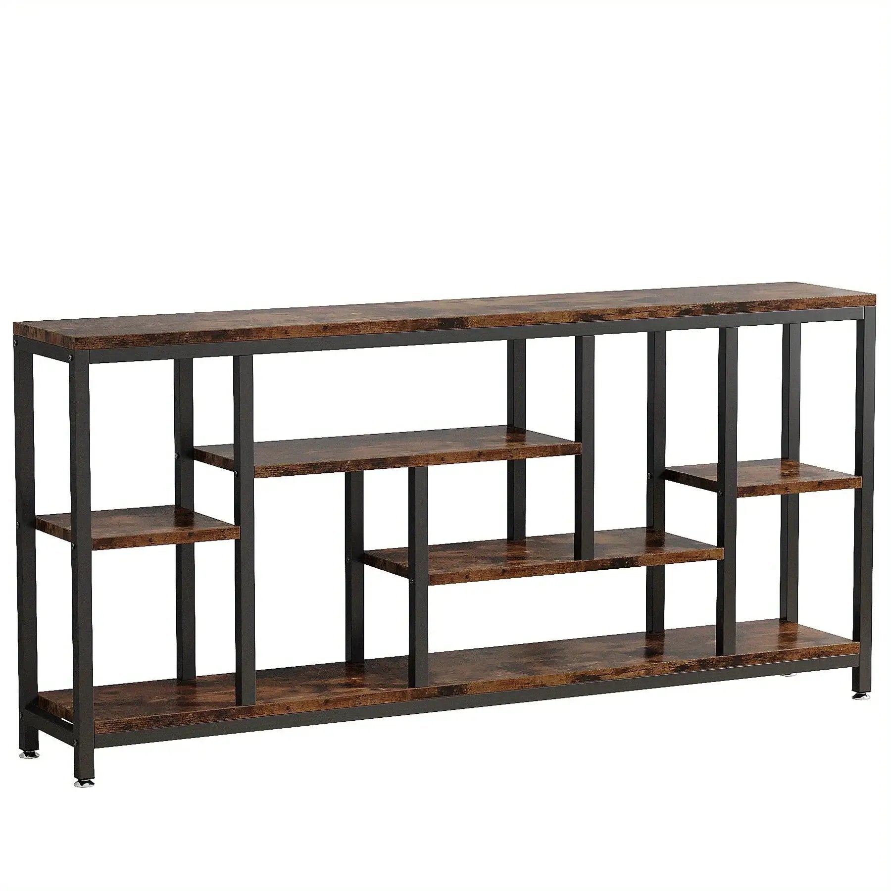 Industrial Metal Console Table, 70.9" Long with 3-Tier Storage Shelves by House Of Avana