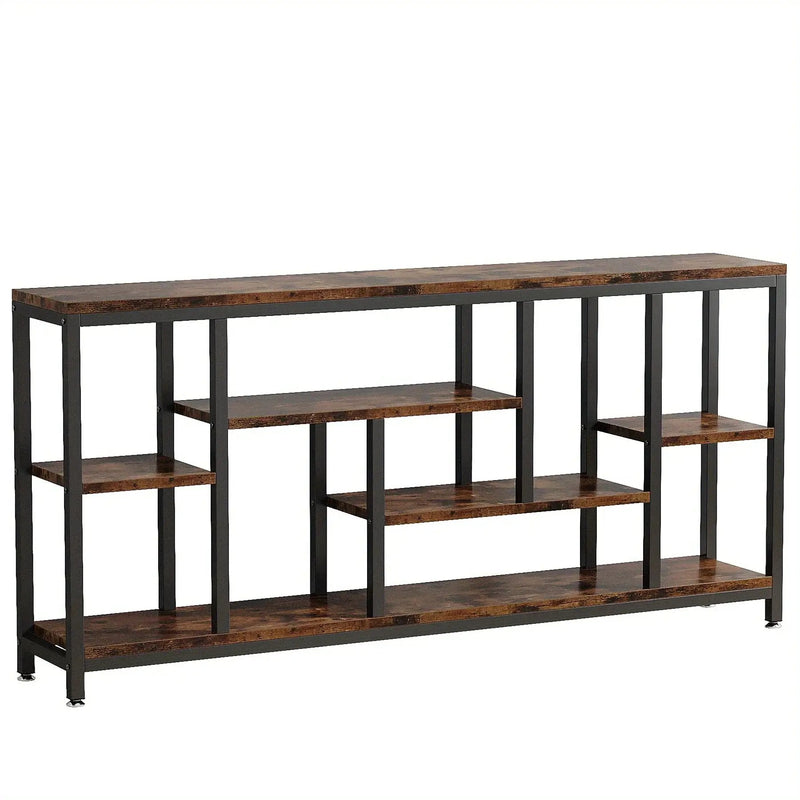Industrial Metal Console Table, 70.9" Long with 3-Tier Storage Shelves by House Of Avana