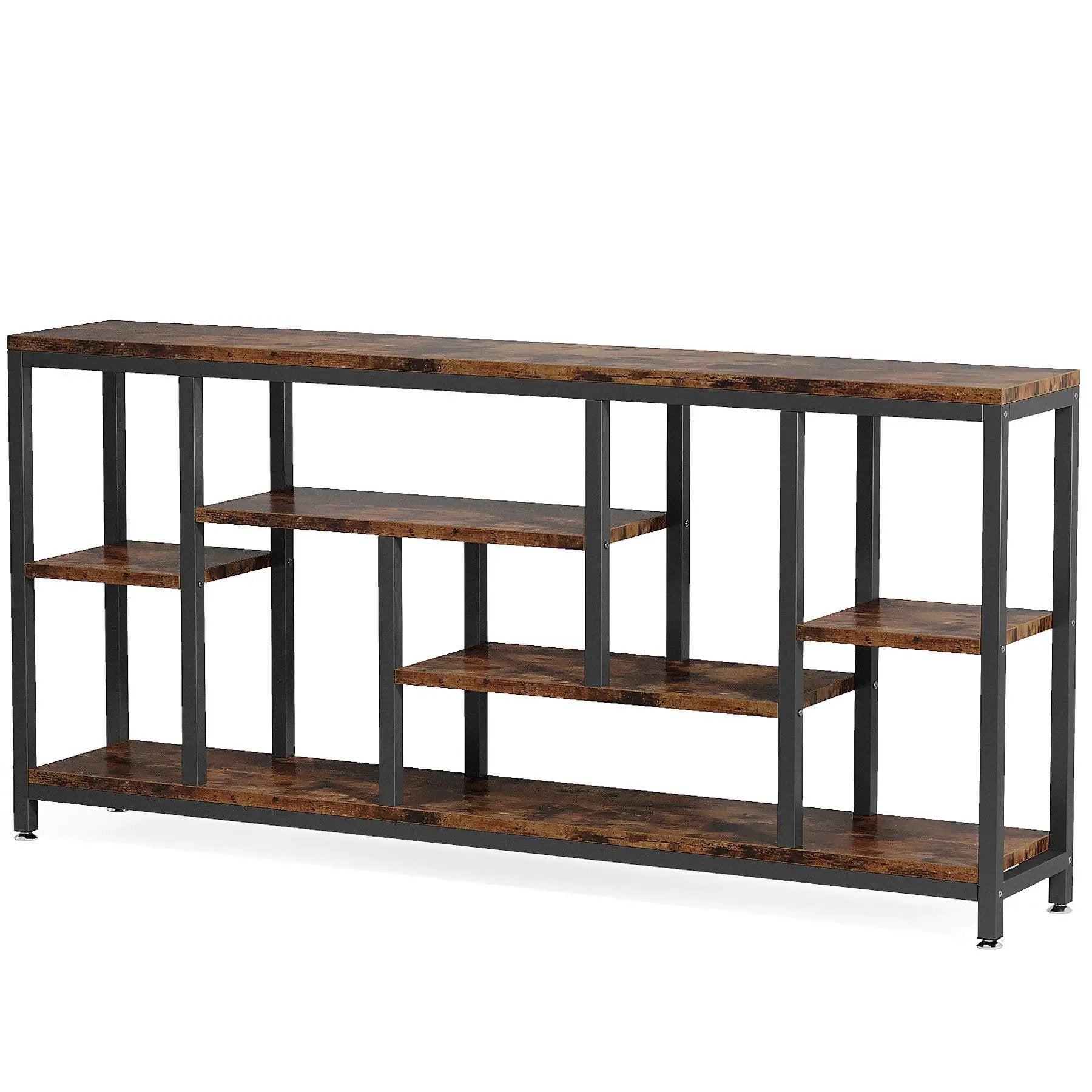 Industrial Metal Console Table, 70.9" Long with 3-Tier Storage Shelves by House Of Avana
