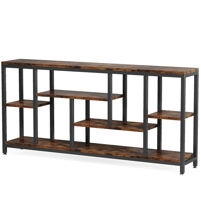 Industrial Metal Console Table, 70.9" Long with 3-Tier Storage Shelves by House Of Avana